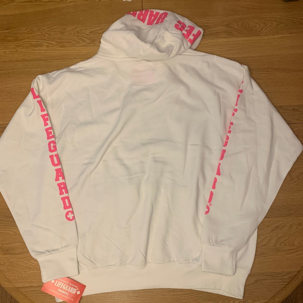 Lifeguard White Pink Pullover Hoodie Adult XXL NWT - Picture 5 of 5